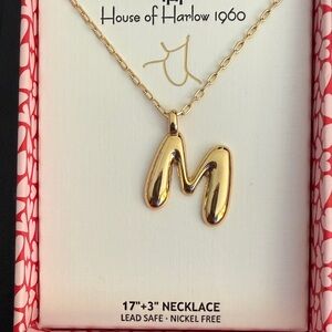 House of Harlow 1960 Gold 'M' Pendant Necklace